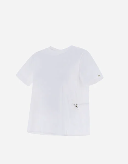 T-shirt con dettaglio in nylon
