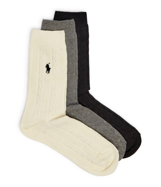 Cable crew sock 3 pack