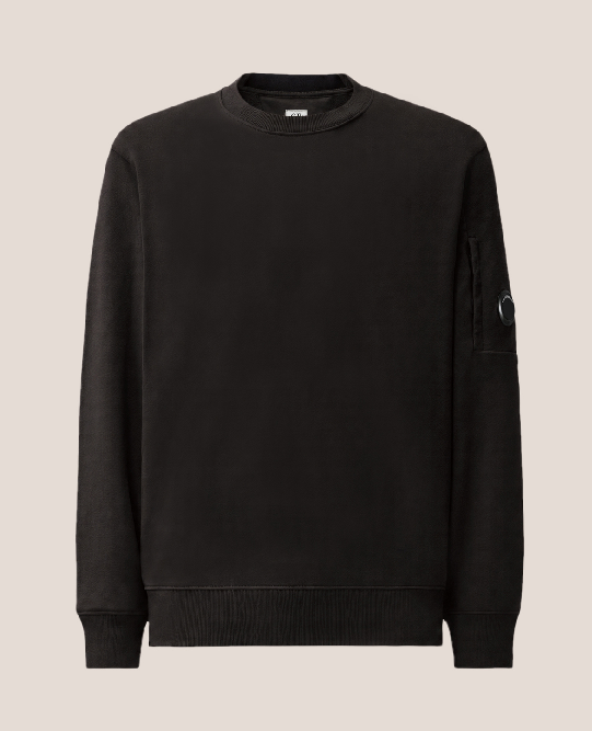 Diagonal raised fleece crewneck lens sweatshirt