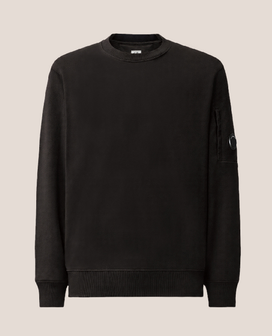 Diagonal raised fleece crewneck lens sweatshirt