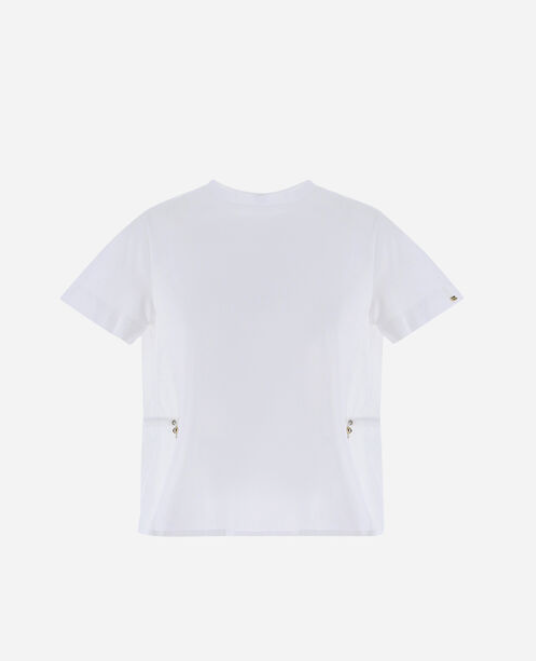 T-shirt con dettaglio in nylon