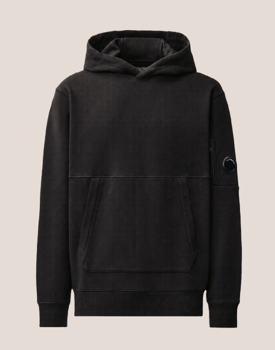 Sweatshirt hooded in diagonal raised fleece