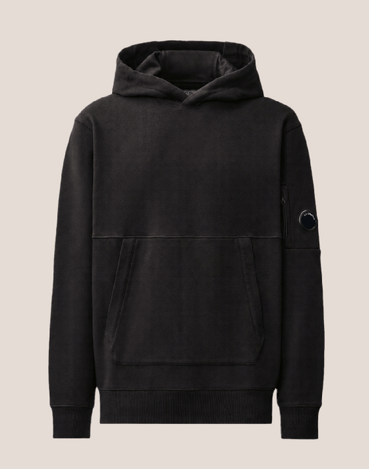 Sweatshirt hooded in diagonal raised fleece