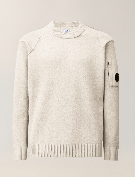 Lambswool crewneck lens sweater